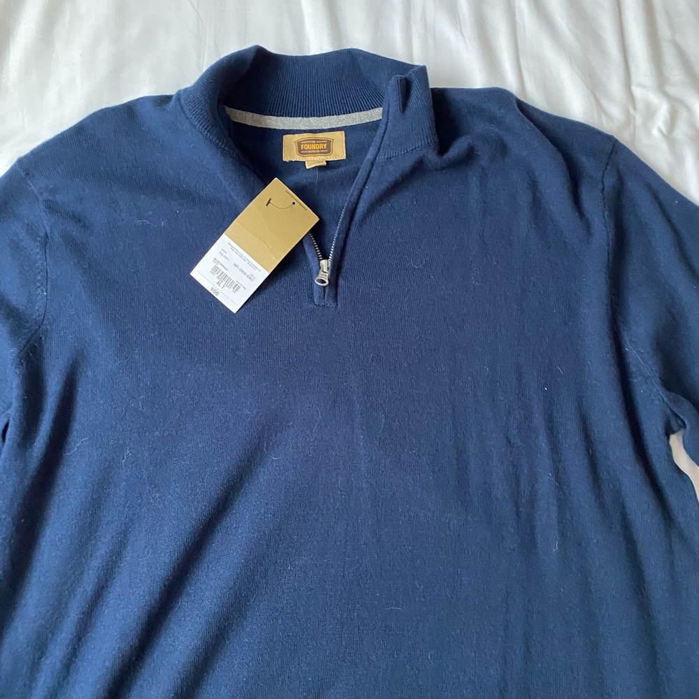 Foundry Navy Blue XL Quarter zip